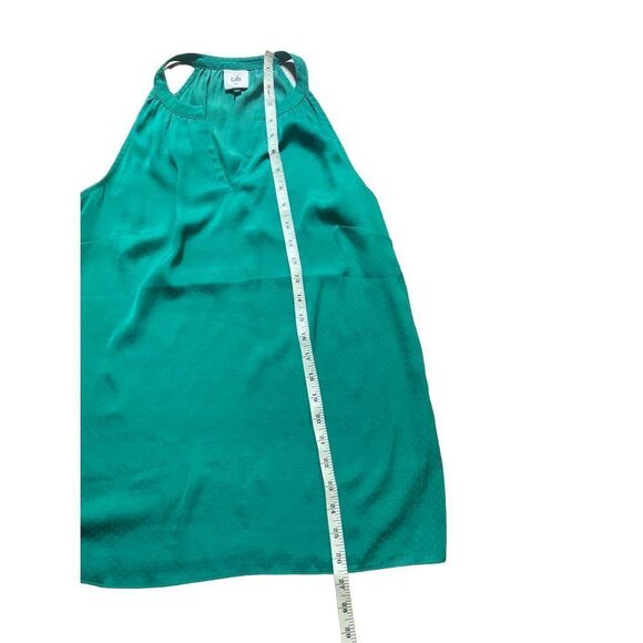CAbi Green Lush Polka Swiss Dot Sleeveless Blouse Halter Top XS emerald - Picture 7 of 10